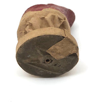 Little Antique Red and Silver Painted Papier Mache Frog Squeaker