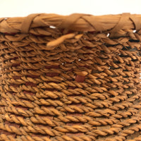 Large Penobscot Splint Ash and Sweetgrass Handled Basket Vase Presumed by Flo Shay