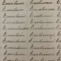 Henry Fisher's 1869 Penmanship Practice with Great Word Combinations!