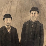 Two Boys in Bowlers, Antique Tintype