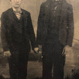 Two Boys in Bowlers, Antique Tintype