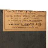 SOLD Soft Green Late 19th Century Oil on Board Landscape with Pink Tree and White Fence