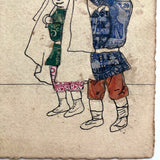 L'Homme-Chien French Hand-drawn Postcard with Stamp Collage