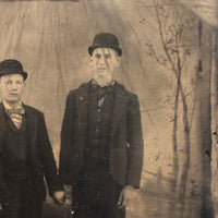 Two Boys in Bowlers, Antique Tintype