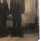 Two Boys in Bowlers, Antique Tintype