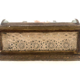 Magical Feeling, Much Decorated Victorian Domed Glass Jewelry Box with Interior Mirror