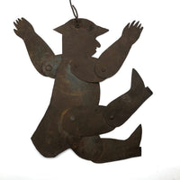 Antique Cut Tin Dancing Man Toy with Wire Handle
