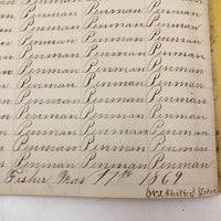 Henry Fisher's 1869 Penmanship Practice with Great Word Combinations!