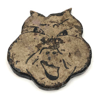 Old Hand-painted Cast Iron Pig Face (Target?)