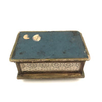 Magical Feeling, Much Decorated Victorian Domed Glass Jewelry Box with Interior Mirror