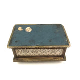 Magical Feeling, Much Decorated Victorian Domed Glass Jewelry Box with Interior Mirror