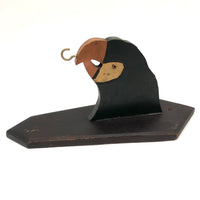 Parrot Head Painted Wooden Folk Art Wall Hook