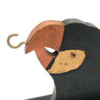 Parrot Head Painted Wooden Folk Art Wall Hook