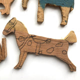 Handmade Cutout Wooden Animals, and Little Man!
