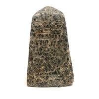 Curious Old Carved Green Marble Obelisk with Various Symbols