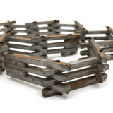 Miniature Old Silver Painted Wooden Folding Fence