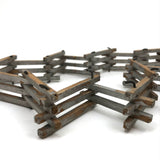 Miniature Old Silver Painted Wooden Folding Fence