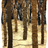 Signed Vintage Handwoven Wool Wall Hanging of Trees in Snow