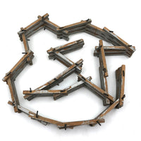 Miniature Old Silver Painted Wooden Folding Fence