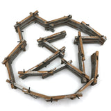 Miniature Old Silver Painted Wooden Folding Fence