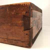 Antique Primitve Wooden Slide Top "House of Seven Gables" Box