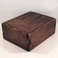 Antique Primitve Wooden Slide Top "House of Seven Gables" Box