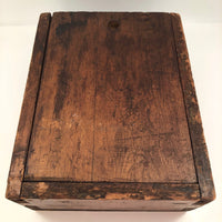 Antique Primitve Wooden Slide Top "House of Seven Gables" Box