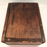 Antique Primitve Wooden Slide Top "House of Seven Gables" Box