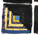 Pretty, Old Hand-stitched Log Cabin Quilt or Pin Cushion Squares - Set of Four
