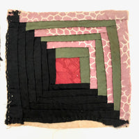 Pretty, Old Hand-stitched Log Cabin Quilt or Pin Cushion Squares - Set of Four