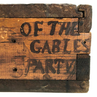 Antique Primitve Wooden Slide Top "House of Seven Gables" Box