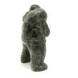 Inuit Soapstone Carving Of Man Carrying Seal, Signed