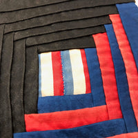 Pretty, Old Hand-stitched Log Cabin Quilt or Pin Cushion Squares - Set of Four