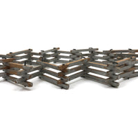 Miniature Old Silver Painted Wooden Folding Fence