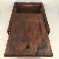 Antique Primitve Wooden Slide Top "House of Seven Gables" Box