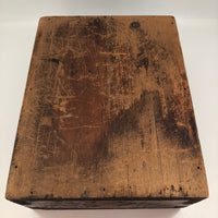 Antique Primitve Wooden Slide Top "House of Seven Gables" Box