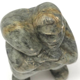 Inuit Soapstone Carving Of Man Carrying Seal, Signed