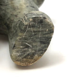 Inuit Soapstone Carving Of Man Carrying Seal, Signed