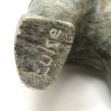 Inuit Soapstone Carving Of Man Carrying Seal, Signed