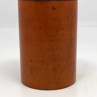 Turned Wooden Cylindrical Box with Dome Lid and Reddish Stain