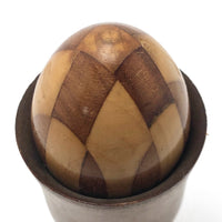 Fancy Old Czech Darning Egg, Inlaid Wood