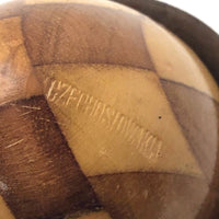 Fancy Old Czech Darning Egg, Inlaid Wood
