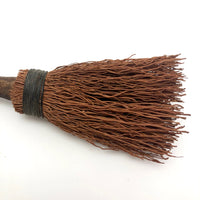 Primitive Straw Brush with Unfinished Wood Handle