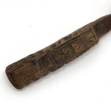 Carved Old Dark Wood Spoon with Wonderful Details