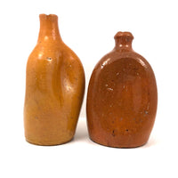 Antique Orange Glazed Earthenware Pinch Bottles, Presumed North Carolina - SOLD INDIVIDUALLY