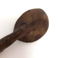 Carved Old Dark Wood Spoon with Wonderful Details