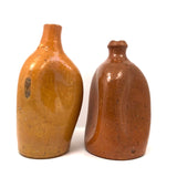 Antique Orange Glazed Earthenware Pinch Bottles, Presumed North Carolina - SOLD INDIVIDUALLY