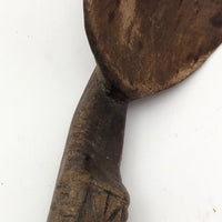 Carved Old Dark Wood Spoon with Wonderful Details