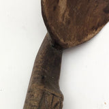 Carved Old Dark Wood Spoon with Wonderful Details