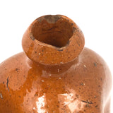 Antique Orange Glazed Earthenware Pinch Bottles, Presumed North Carolina - SOLD INDIVIDUALLY